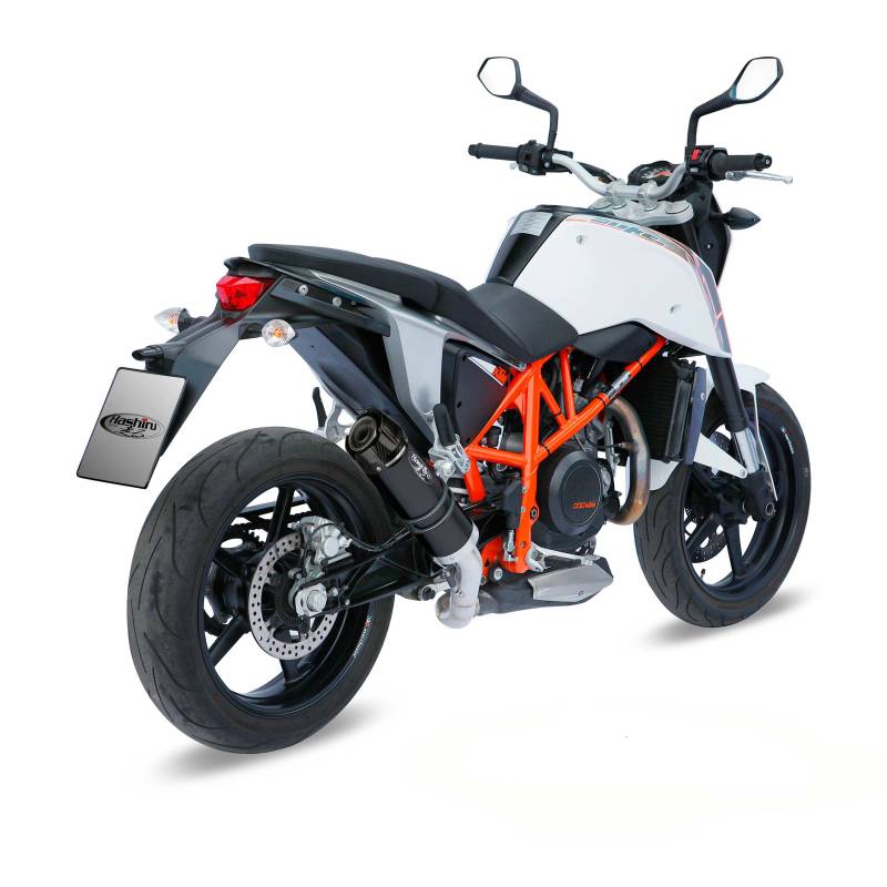 Hashiru Auspuff ST06 schwarz/carbon für KTM Duke 690 2012-2018 von Hashiru