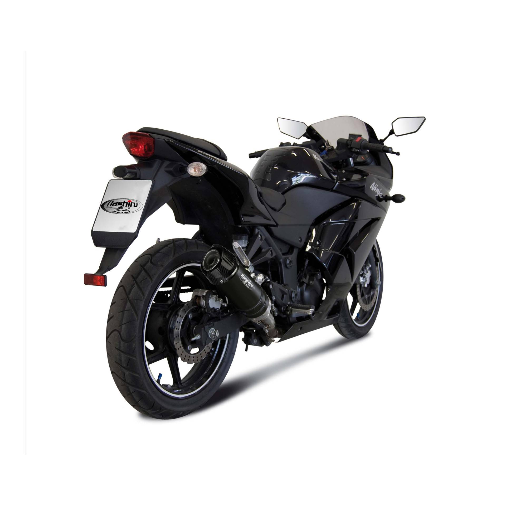 Hashiru Auspuff ST06 schwarz/carbon für Kawasaki Ninja 250 R 2008-20 von Hashiru