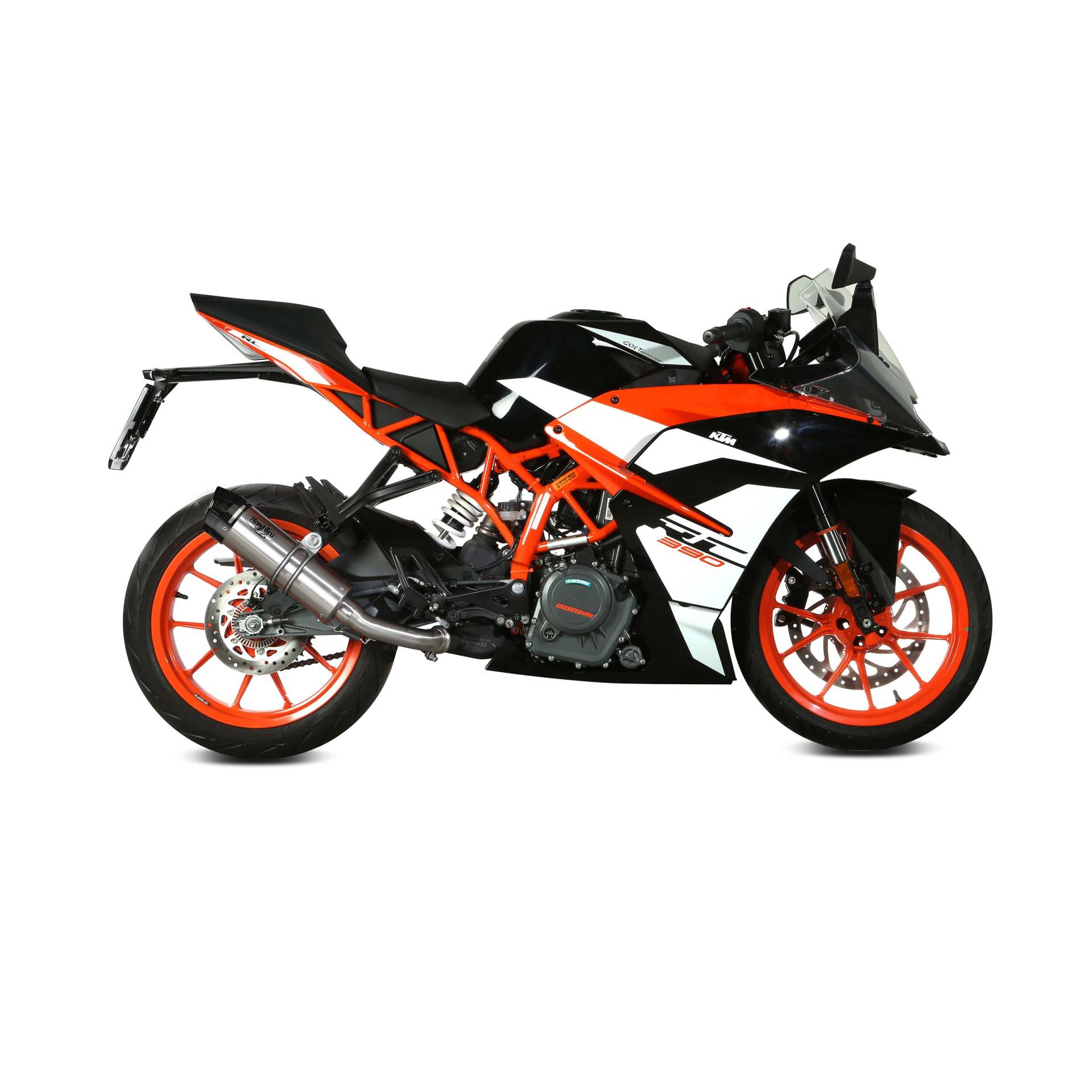 Hashiru Auspuff ST06 silber/carbon für KTM Duke/RC 125/390 2017-2020 von Hashiru