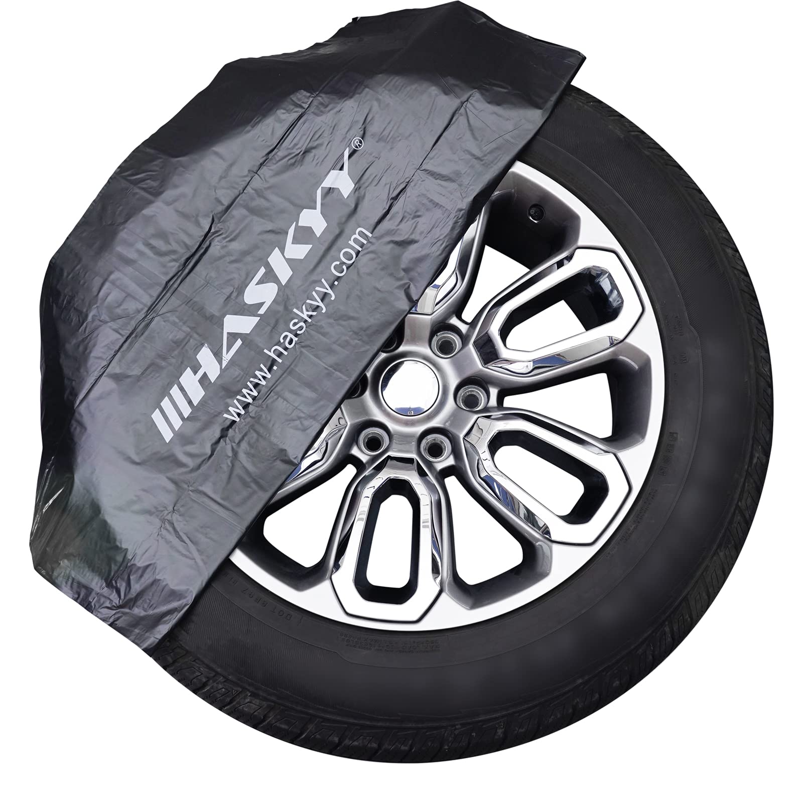 HASKYY XXL Reifentaschen Reifentüten Set 4 TLG. 110x110cm bis 22" Premium Reifen Schutzhülle Tüten Satz für Reifen Aufbewahrung, Transport und Lagerung - SCHWARZ von HASKYY