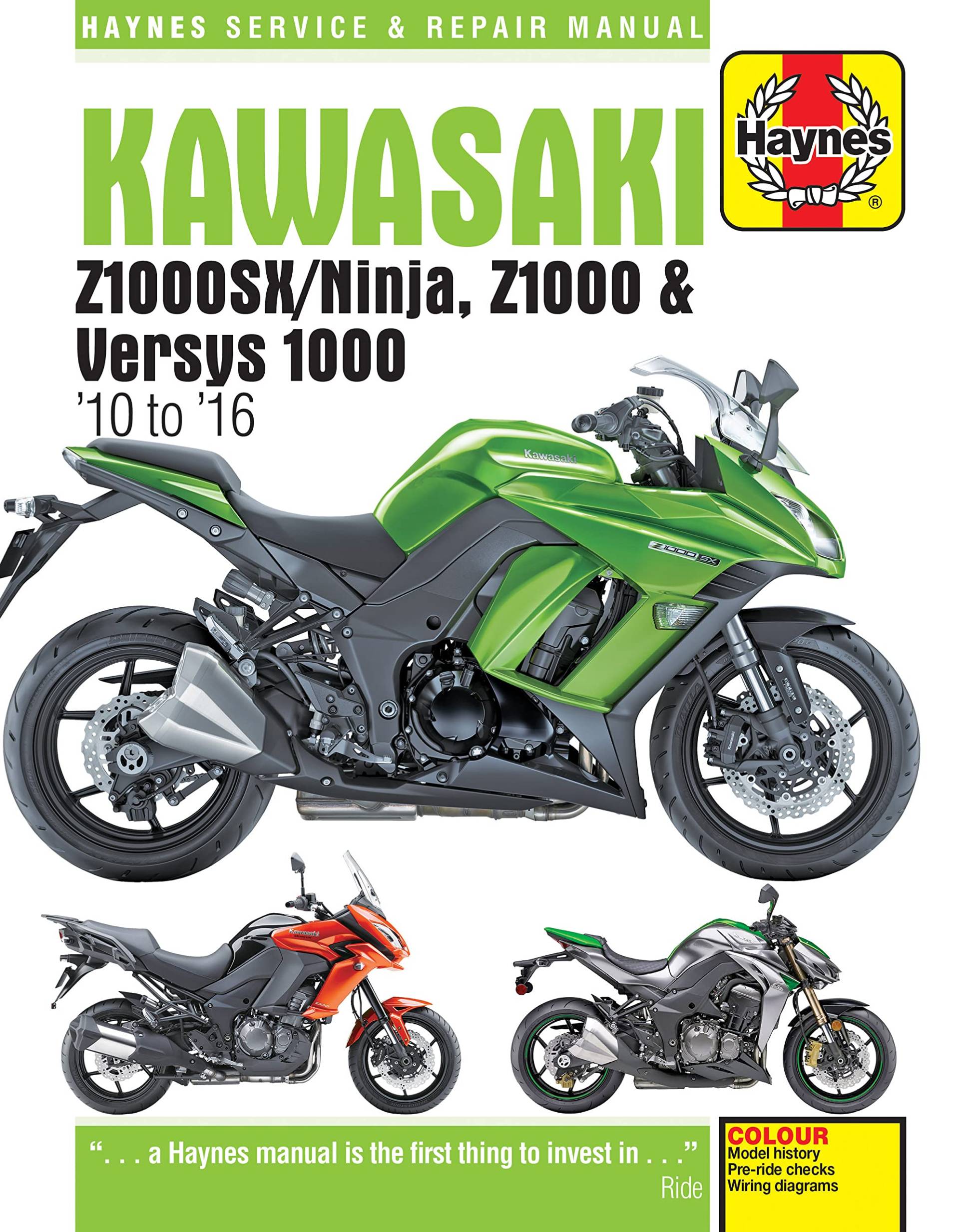 Haynes Kawasaki Z1000SX, Z1000 & Versys 1000 '10 to '16 Service and Repair Manual (Haynes Service and Repair Manual) von Haynes