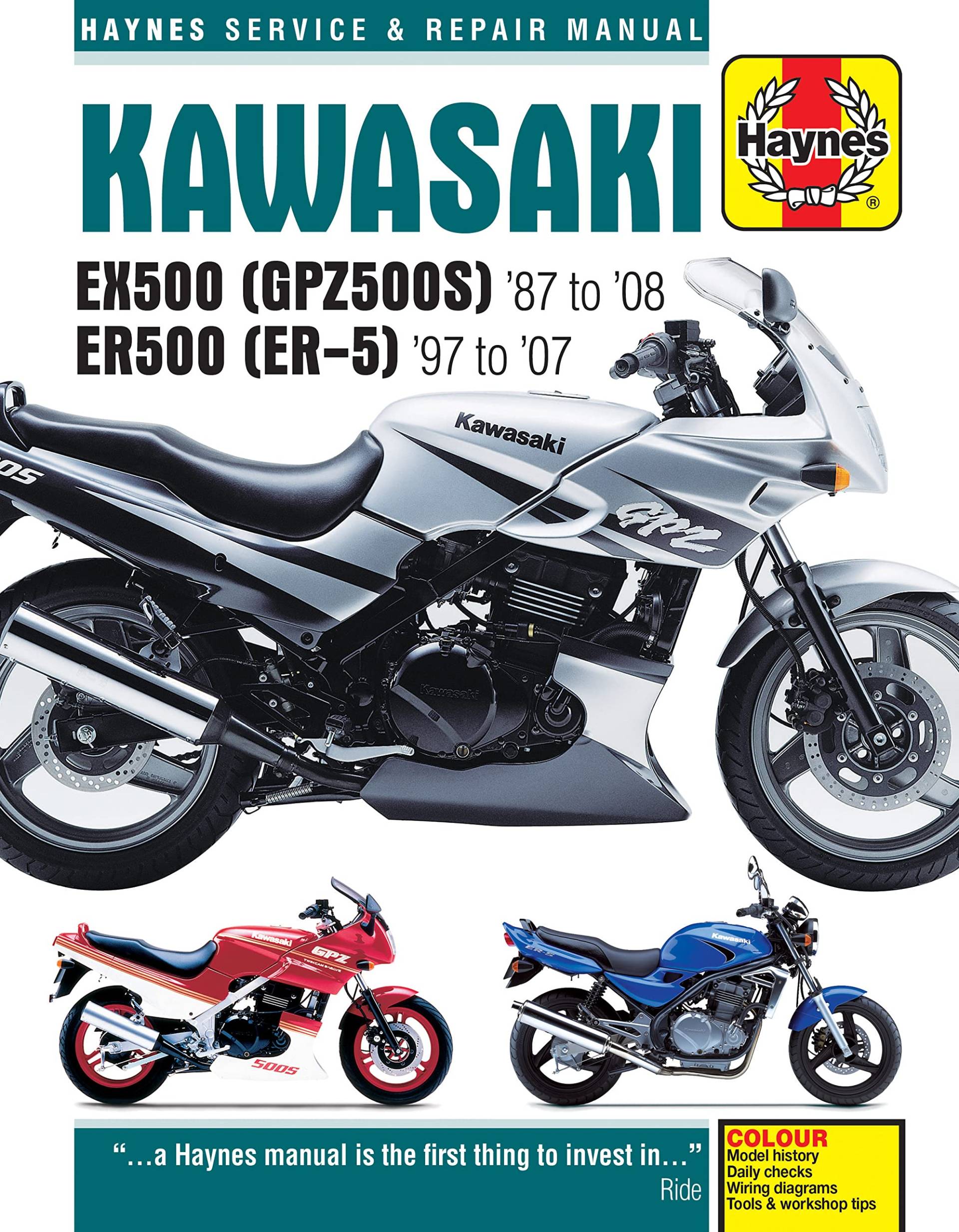 Kawasaki Ex500 Gpz500s '87 to '08 Er500 Er-5 '97 to '07 (Haynes Service & Repair Manual) von Haynes