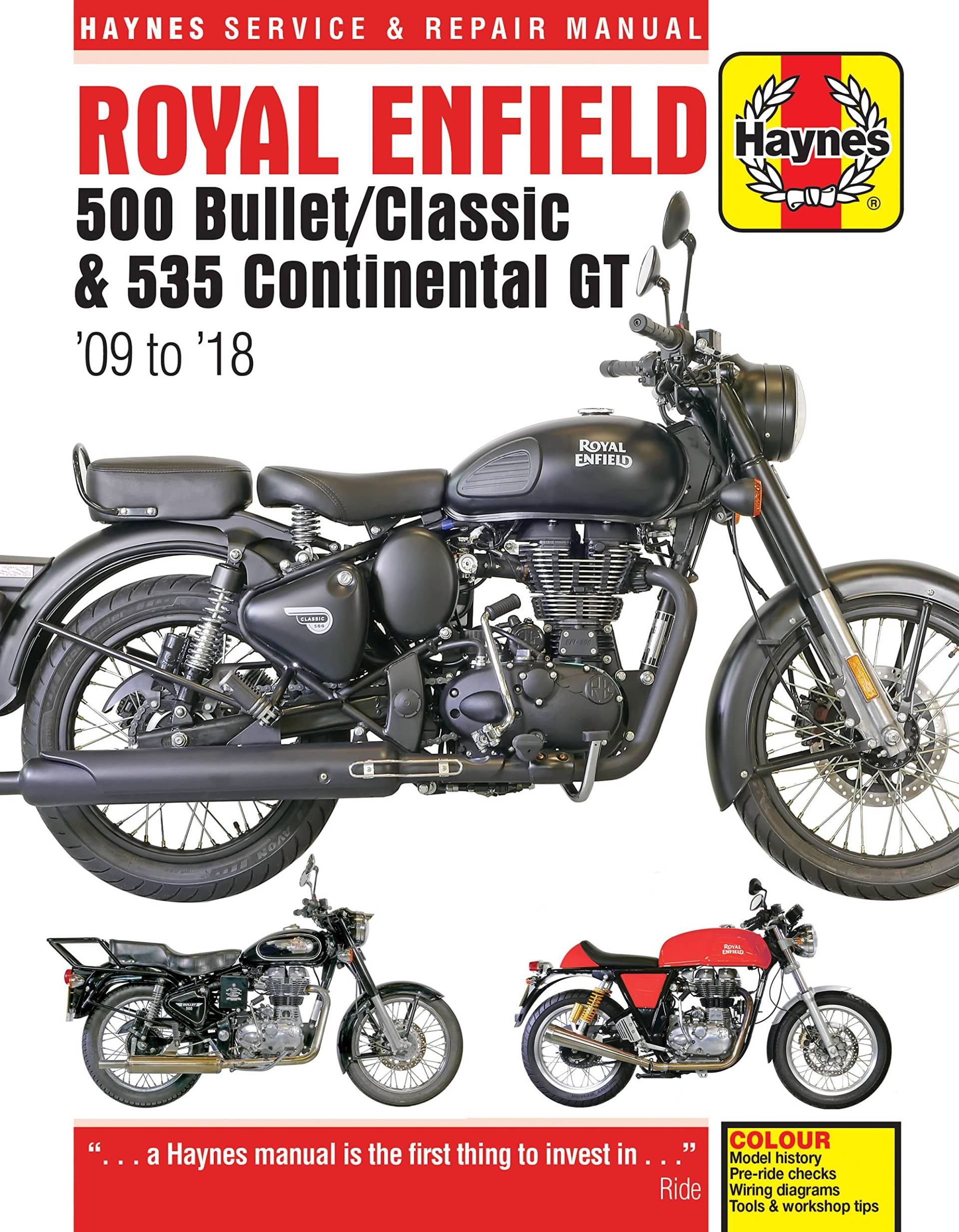 Royal Enfield 500 Bullet / Classic & 535 Continental GT Haynes Service & Repair Manual: '09 to '18: (09-18) von Haynes