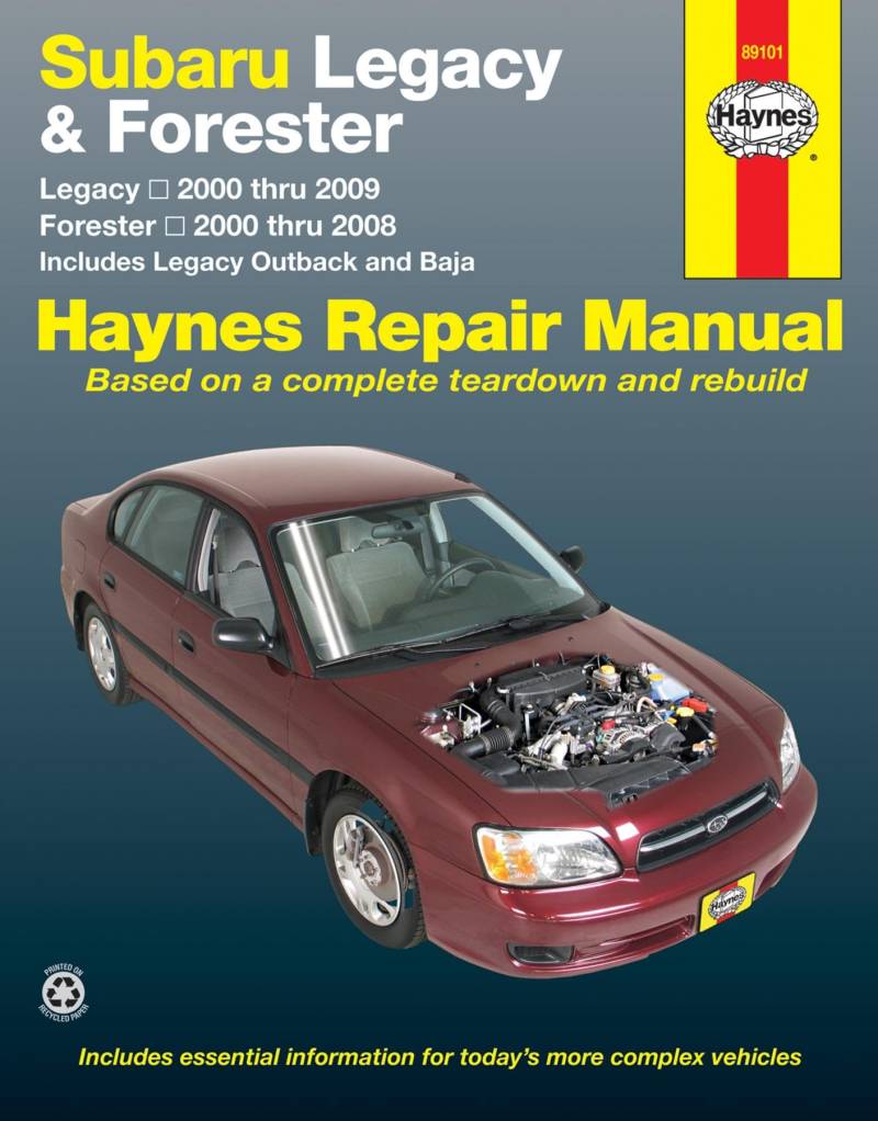 Subaru Legacy & Forester: Legacy 2000 thru 2009 - Forester 2000 thru 2008 - Includes Legacy Outback and Baja: Subaru Legacy 2000 Through 2009 - ... and siesel engine models (Haynes Manuals) von Haynes