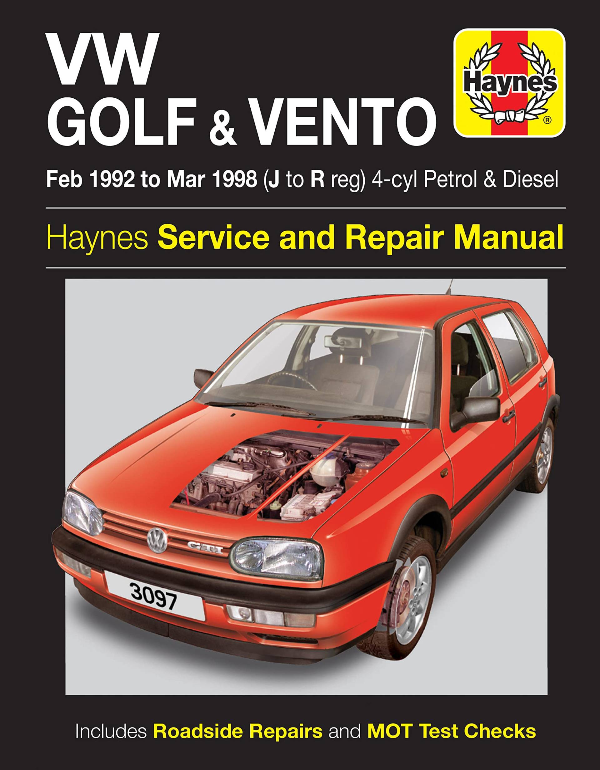 VW Golf & Vento Petrol & Diesel (Feb 92 - Mar 98) J To R von Haynes