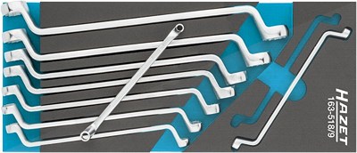 Hazet Doppel-Ringschlüssel Satz - Doppel-Sechskant - 6 – 23 -9-tlg. [Hersteller-Nr. 163-518/9] von Hazet