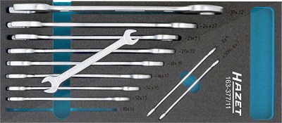 Hazet Doppel-Maulschlüssel Satz - Außen-Sechskant Profil - 11-tlg. [Hersteller-Nr. 163-377/11] von Hazet