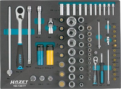 Hazet Steckschlüssel Satz - Sechskant, TORX®, PH, PZ, Schlitz -77-tlg. [Hersteller-Nr. 163-138/77] von Hazet