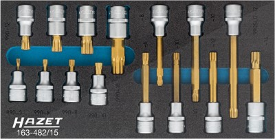 Hazet XZN Schraubendreher Steckschlüssel Einsatz Satz 15-tlg. [Hersteller-Nr. 163-482/15] von Hazet