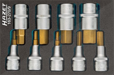 Hazet Bit-Steckschlüsseleinsatz Satz - 1/2 -Sechskant - 5 – 19 -9-tlg. [Hersteller-Nr. 163-270/9] von Hazet