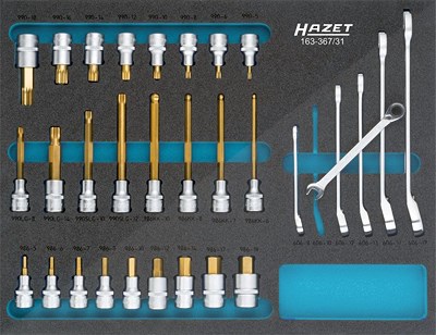 Hazet Steckschlüssel Satz - 1/2 - Zwölfkant - 31-tlg. [Hersteller-Nr. 163-367/31] von Hazet