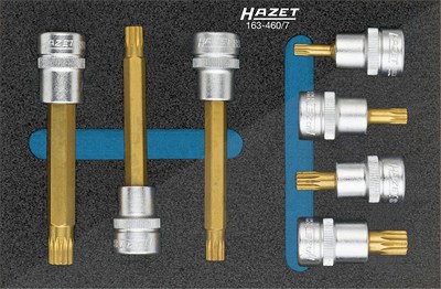 Hazet Bit-Einsatz Satz - 3/8 - Vielzahn XZN - M5 – M10 -7-tlg. [Hersteller-Nr. 163-460/7] von Hazet