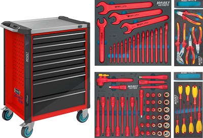 Hazet Werkzeugwagen Assistent -Befüllt - 7 Schubladen - 70-tlg. [Hersteller-Nr. 179NX-7/70KV] von Hazet