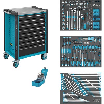 Hazet Werkzeugwagen Assistent - Befüllt - 8 Schubladen - 228-tlg. [Hersteller-Nr. 179NX-8/228] von Hazet
