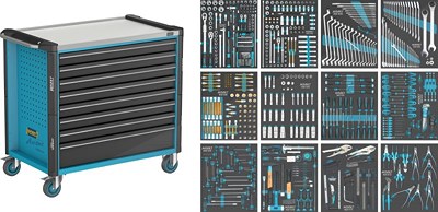 Hazet XXL Werkstattwagen Assistent - Befüllt - 8 Schubladen - 619-tlg. [Hersteller-Nr. 179NXXL-8D/619] von Hazet