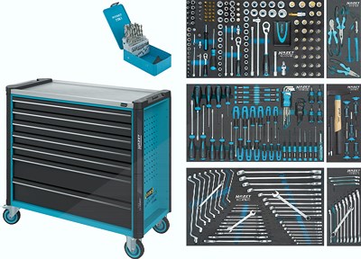 Hazet XXL Werkzeugwagen Assistent - Befüllt - 8 Schubladen - 340-tlg. [Hersteller-Nr. 179NXXL-7/340] von Hazet