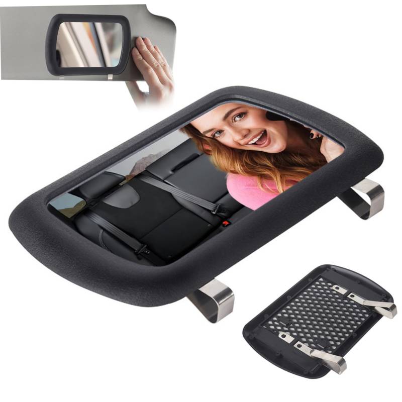 Make -up -Spiegel für Auto Visierclip auf dem Auto Eitelkeitspiegel Universal Visor Mirror High Definition Ersatzauto Sun Visor Mirror, 6,6x4,3 Zoll Auto Visorspiegel von Hbbgdiy