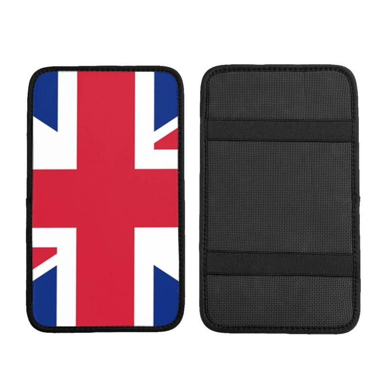 Auto Mittelkonsole Kissen Pad Britische Flagge Auto Armlehne Abdeckung Wasserdicht Armlehne Sitzbox Abdeckung Armlehne Abdeckung Schutz Handlauf Box Universal Dekoration Kissen von Hceaatb