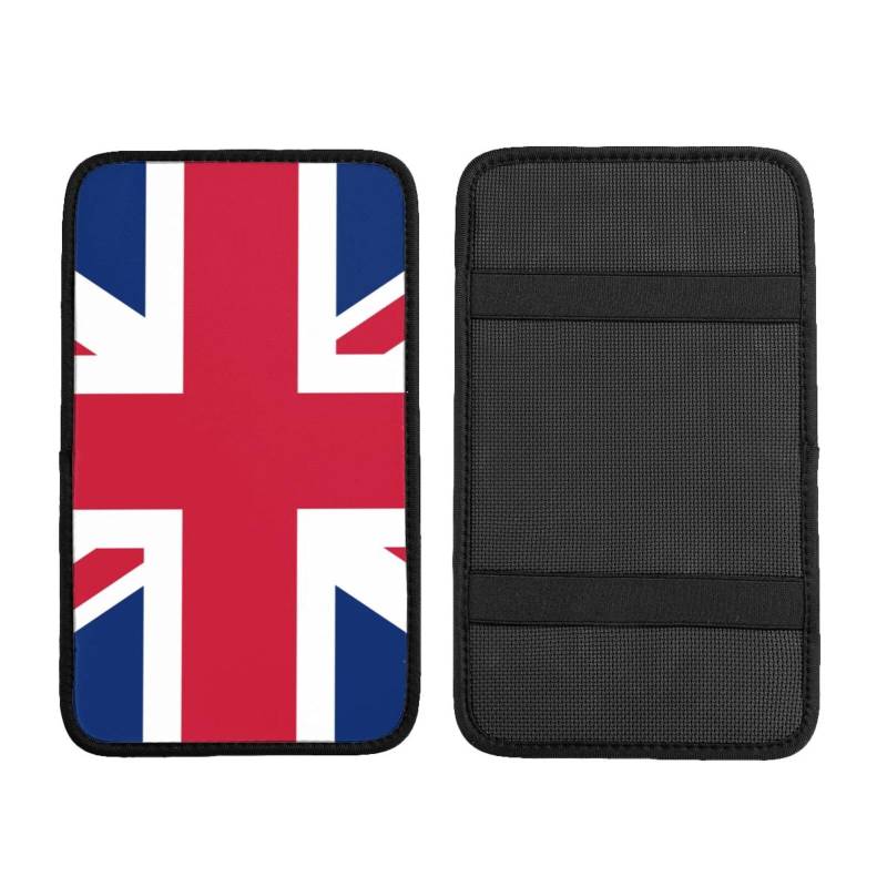 Auto Mittelkonsole Kissen Pad Britische Flagge Auto Armlehne Abdeckung Wasserdicht Armlehne Sitzbox Abdeckung Armlehne Abdeckung Schutz Handlauf Box Universal Dekoration Kissen von Hceaatb