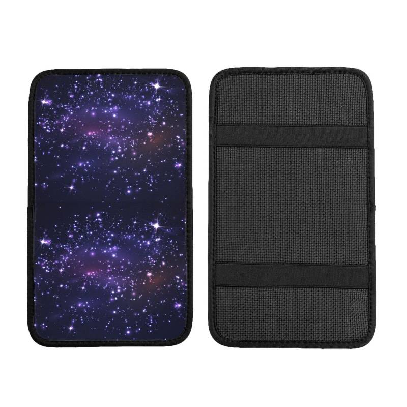 Auto Mittelkonsole Kissen Pad Bunte Galaxy Bling Bling Sterne Auto Armlehne Abdeckung Wasserdicht Armlehne Sitzbox Abdeckung Armlehne Abdeckung Schutz Handlauf Box Universal Dekoration Kissen von Hceaatb