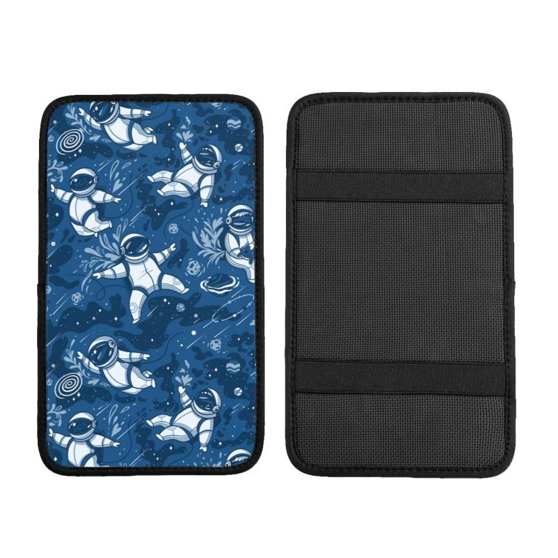 Auto Mittelkonsole Kissen Pad Cartoon Astronaut Blau Auto Armlehne Abdeckung Wasserdicht Armlehne Sitzbox Abdeckung Armlehne Abdeckung Schutz Handlauf Box Universal Dekoration Kissen von Hceaatb