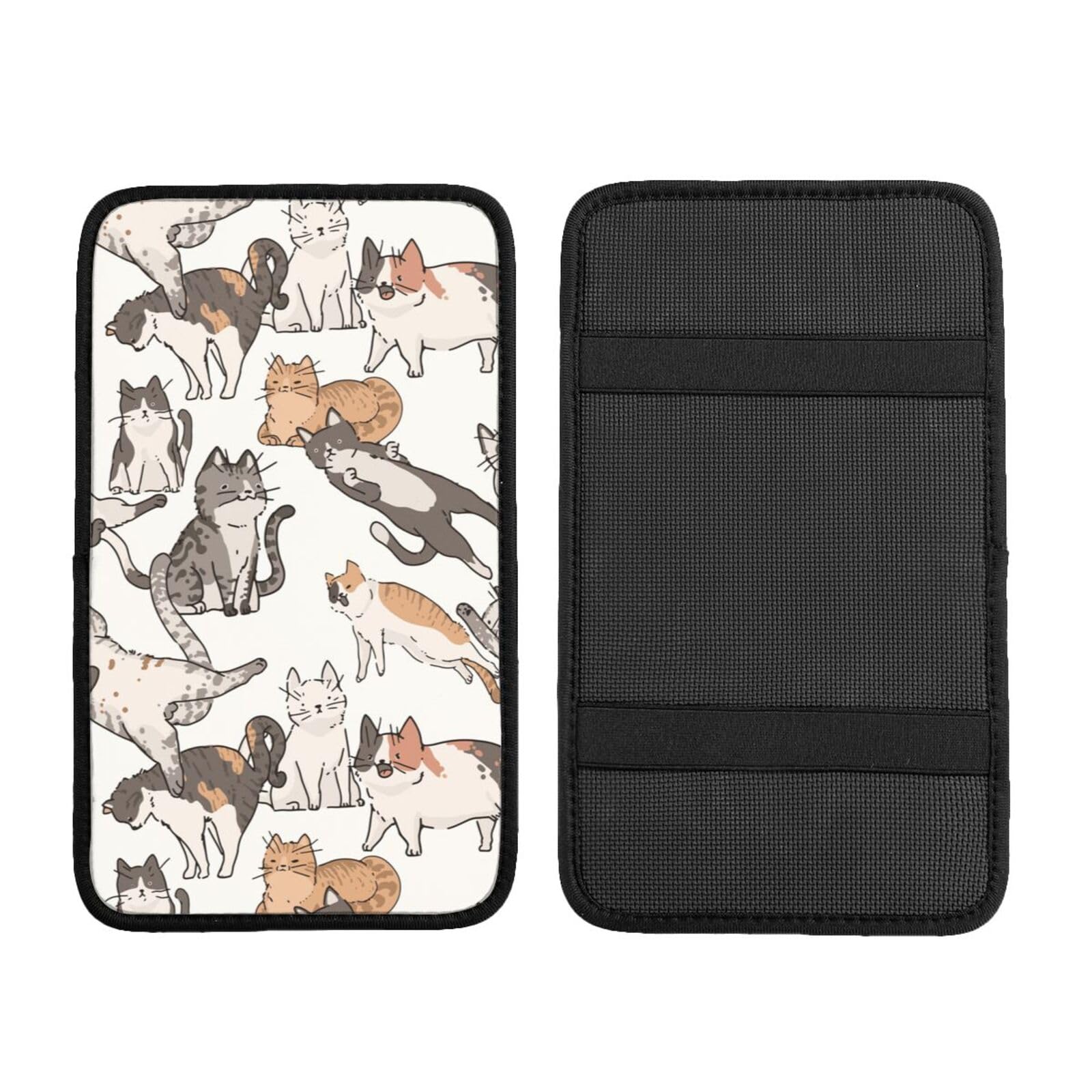 Auto Mittelkonsole Kissen Pad Cartoon Lustige Katze Auto Armlehne Abdeckung Wasserdicht Armlehne Sitzbox Abdeckung Armlehne Abdeckung Schutz Handlauf Box Universal Dekoration Kissen von Hceaatb