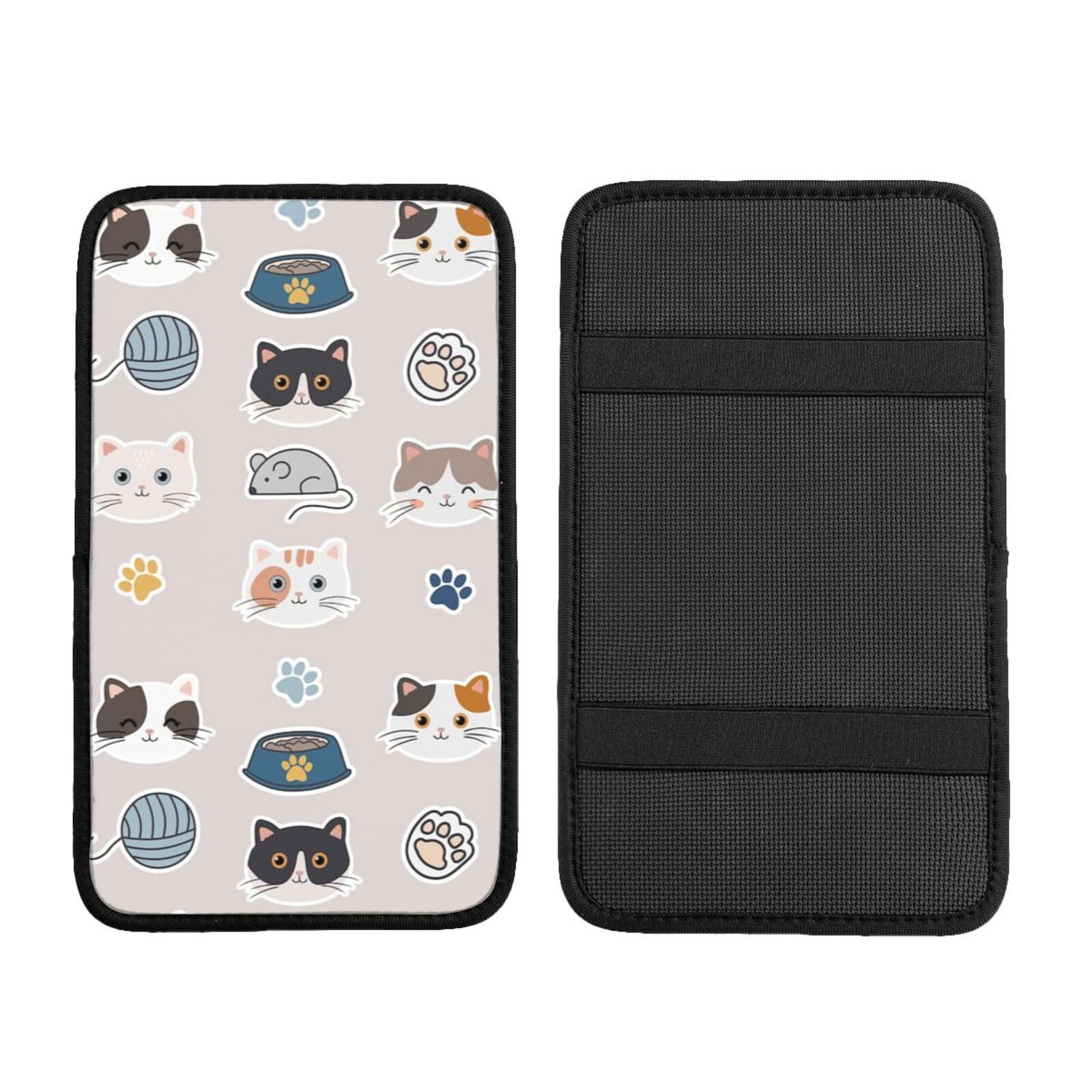 Auto Mittelkonsole Kissen Pad Katze Ball Cartoon Auto Armlehne Abdeckung Wasserdicht Armlehne Sitzbox Abdeckung Armlehne Abdeckung Schutz Handlauf Box Universal Dekoration Kissen von Hceaatb