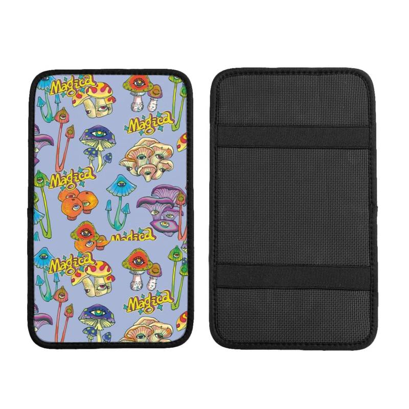 Auto Mittelkonsole Kissen Pad Pilz Augen Cartoon Auto Armlehne Abdeckung Wasserdicht Armlehne Sitzbox Abdeckung Armlehne Abdeckung Schutz Handlauf Box Universal Dekoration Kissen von Hceaatb