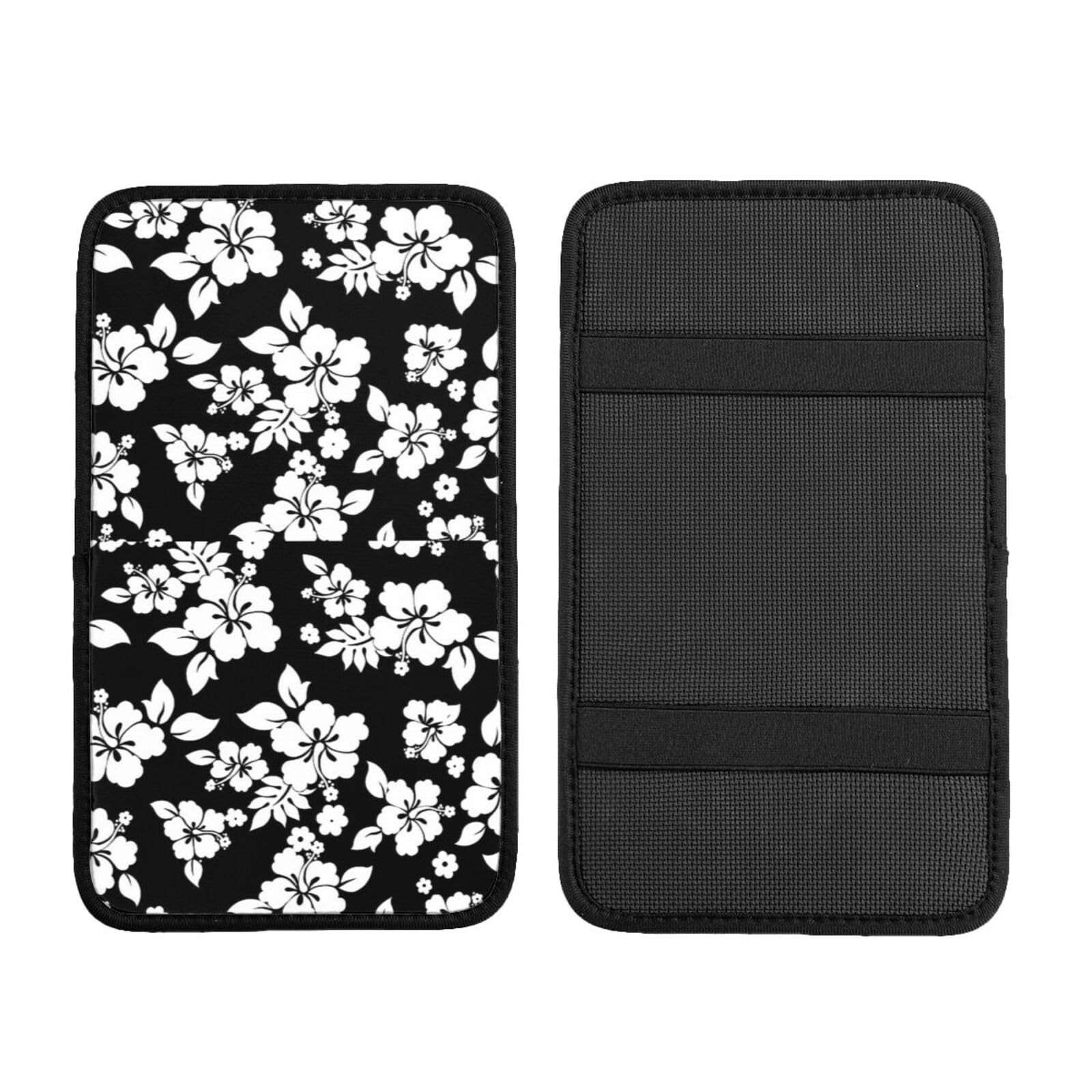 Auto Mittelkonsole Kissen Pad Schwarz Weiß Floral Auto Armlehne Abdeckung Wasserdicht Armlehne Sitzbox Abdeckung Armlehne Abdeckung Schutz Handlauf Box Universal Dekoration Kissen von Hceaatb