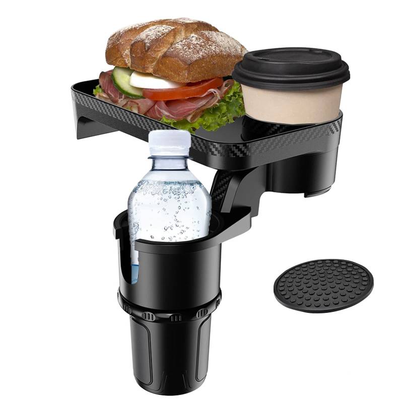 Getränkehalter Auto Becherhalter mit Multifunktionstisch - 3 in 1 Dosenhalter Flaschenhalter Handyhalterung Auto Tisch Cup Holder Anti Rutsch Universal Mittelkonsole Getränkehalter Untersetzer von HeDaKang