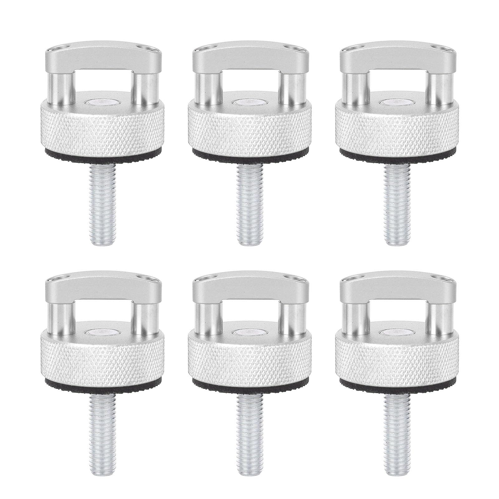 6pcs Daumenschraube Schnellentfernung Fastener Daumenschraube Edelstahl Billet Aluminium Schnellfreisetzungsverschluss mit D -Ring für JK JL JT (Silver) von Headerbs