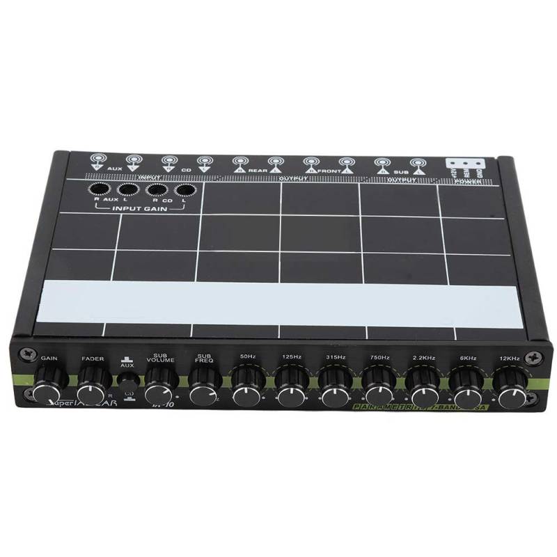 7-Band Auto-Audio-Grafik-Equalizer, Aktive Frequenzweiche, 1 Stück Auto-Auto-Audio-Stereo-EQ-Equalizer von Headerbs