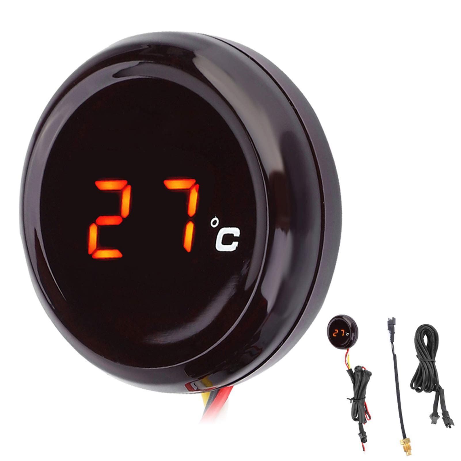 Digitales Auto-Thermometer, Temperaturanzeige, Mini-Automobiluhr, Digitales Thermometer, Wassertemperaturanzeige für Auto, LKW(rot) von Headerbs