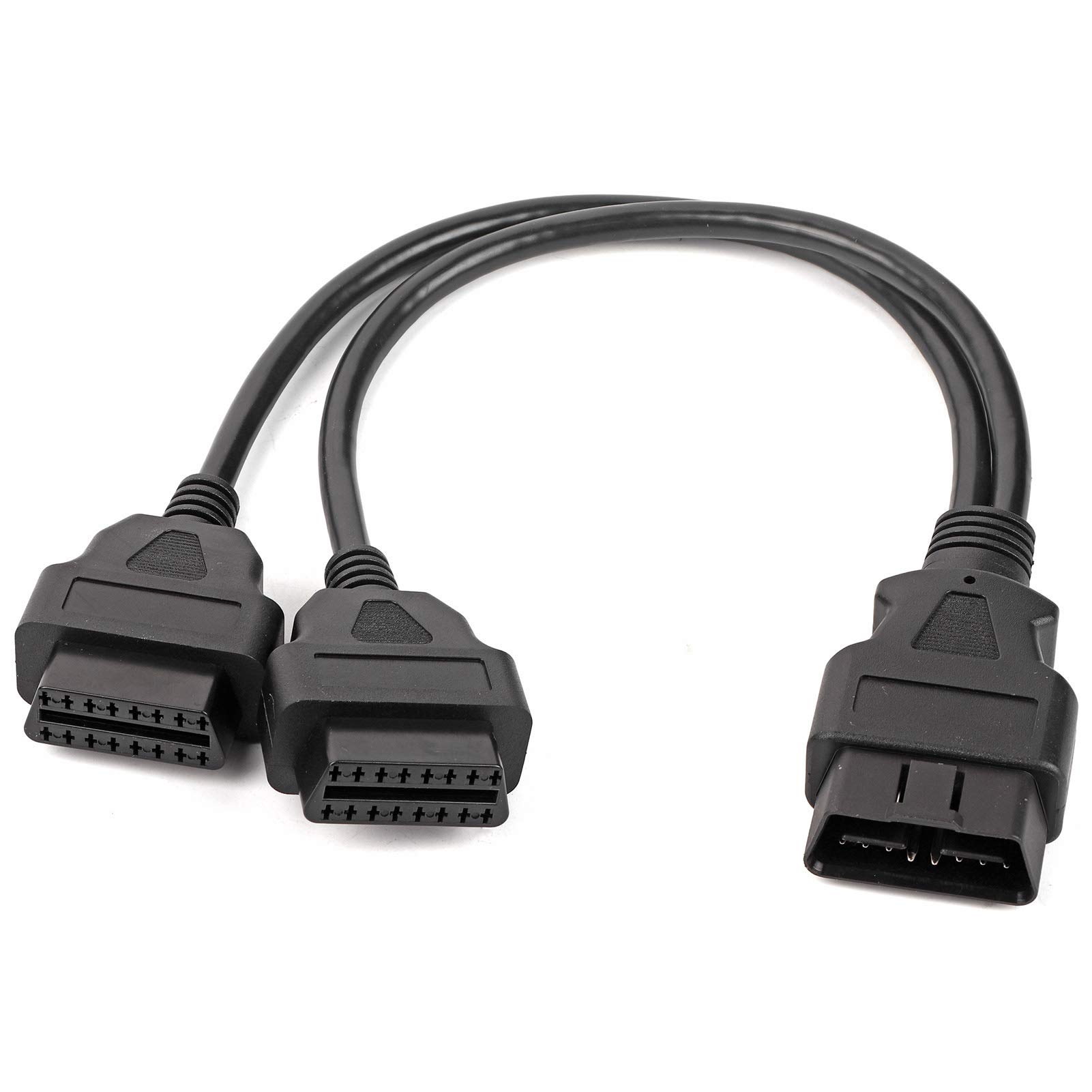 Headerbs OBD2 Verlängerungskabel, Auto 16 Pin OBD2 OBDII Stecker auf Dual Buchse Y-Splitter Adapter Verlängerungskabel Diagnosewerkzeug von Headerbs