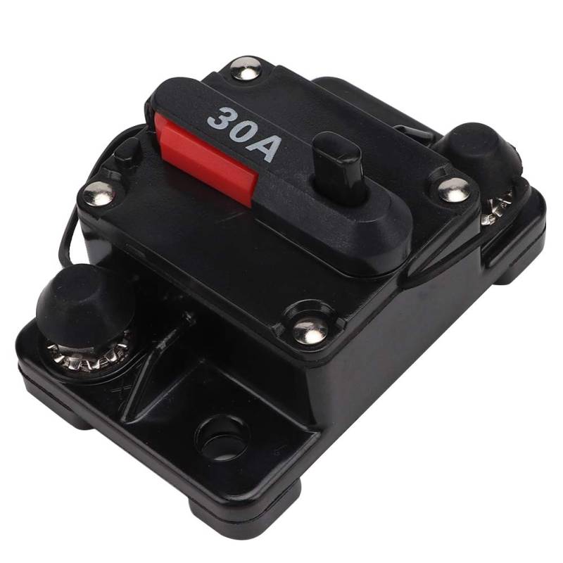 Leistungsschalter-Reset-Sicherungshalter, 12 V 30 A/40 A/60 A Auto-Stereo-Audio-Rückstellbarer Inline-Leistungsschalter Selbstwiederherstellungssicherung für Auto, Boot, Marine, Fahrrad(30A) von Headerbs