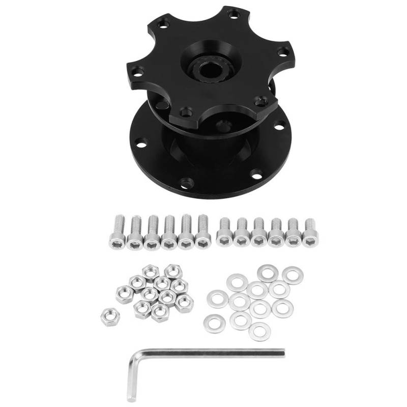 Universal Auto Lenkrad Schnellspanner Nabenadapter Snap Off Boss Kit für Rennwagen(Schwarz) von Headerbs