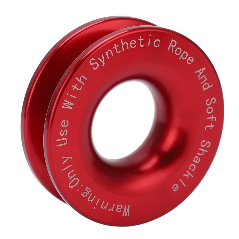 Winch Recovery Ring, Aluminium Winch Snatch Recovery Ring 41000lbs Bruchfestigkeit für 7/16 Zoll 1/2 Zoll Weichen Schäkel mit 3/16 Zoll 1/4 Zoll 3/8 Zoll Seilen ATV UTV Recovery (Rot) von Headerbs