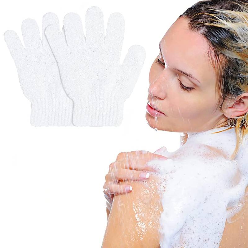 Healifty Peeling-Handschuhe, Fünf-Finger-Handschuhe, weiches Badetuch (weiß), 8 Stück von Healifty