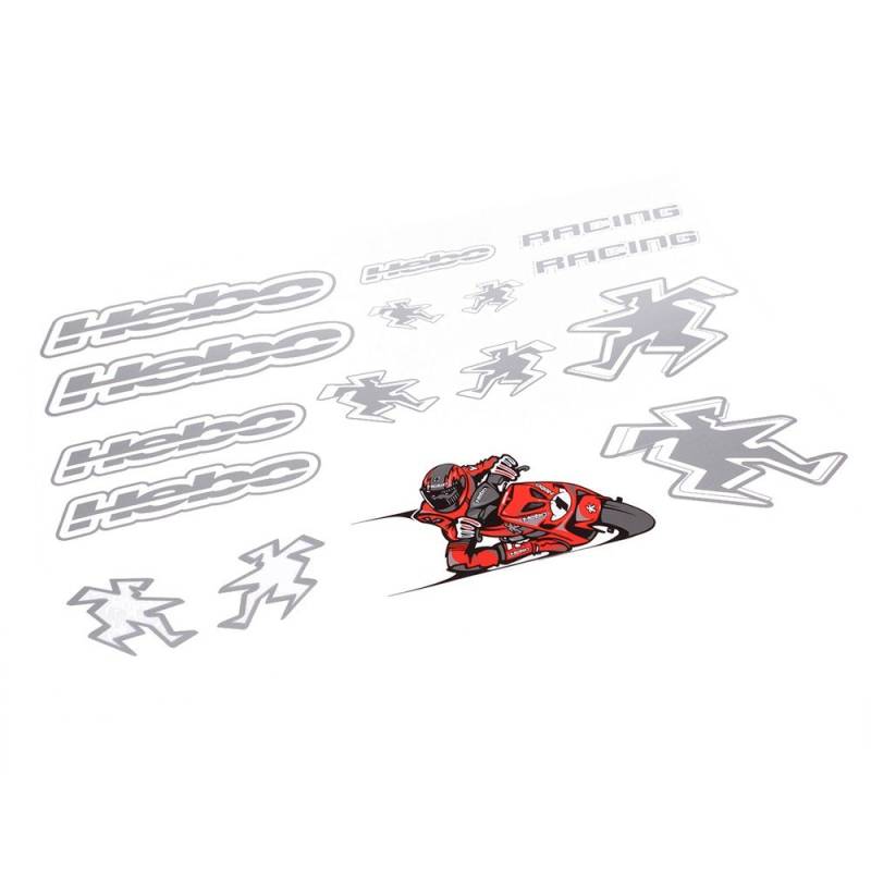 Hebo Racing Sticker Set 2, Silver, 500x350 mm von Hebo