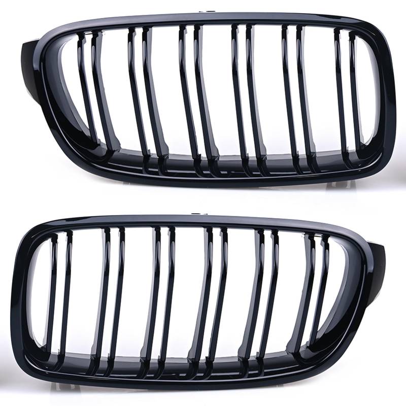 Hebstw F30 Kühlergrill für BMW 3er f30 Nieren Schwarz f30 f31Grill Glanz Schwarz Doppelsteg Sport Kühlergrill 2012-2018 von Hebstw