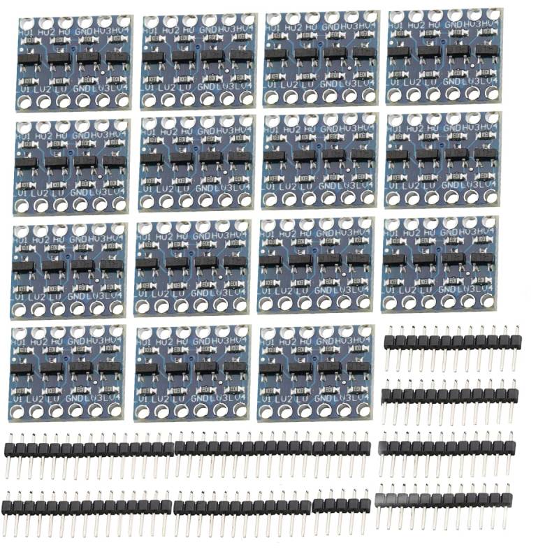 Heevhas 15 stücke 4 Kanäle Logik Level Konverter IIC I2C Konverter 4 Kanal Pegelwandler 3,3v zu 5v Bidirectional Modul Shifter für Arduino von Heevhas