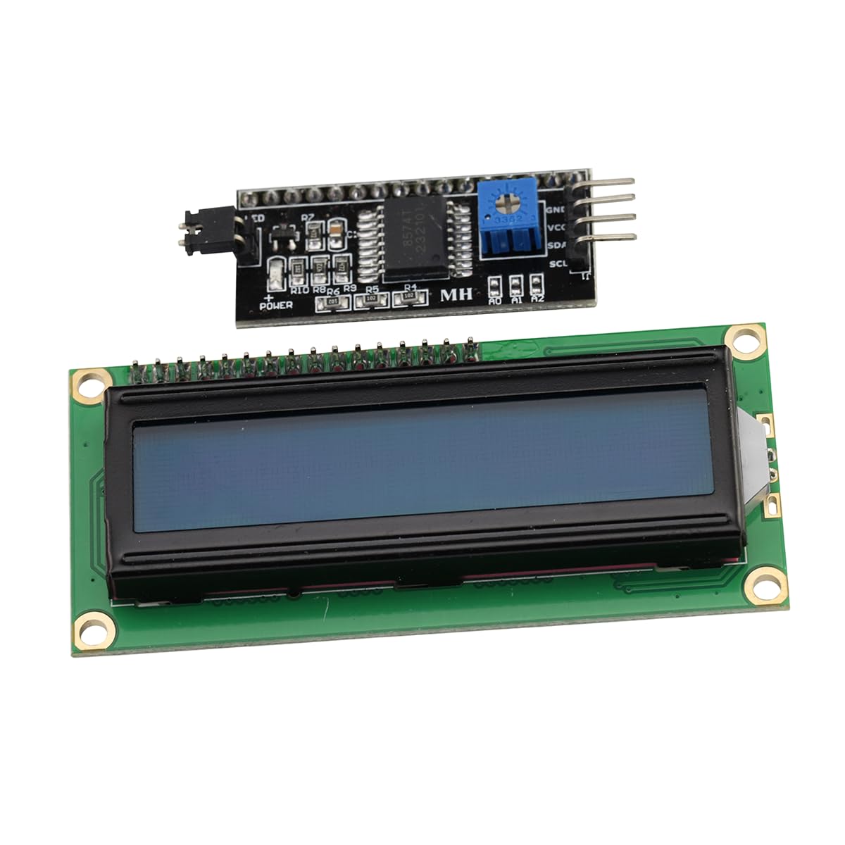 Heevhas 1602 16x2 LCD Abschirmung des Anzeigemoduls Seriell Blaue Hintergrundbeleuchtung mit IIC I2C-Treiber, serielle Schnittstelle Kompatibel mit Raspberry Pi von Heevhas