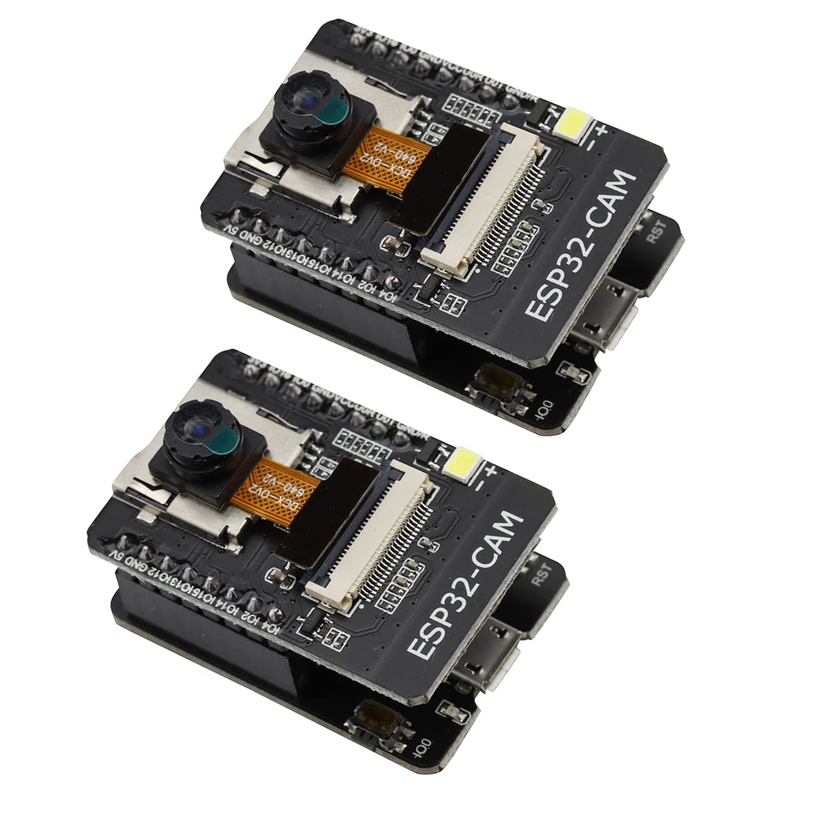 Heevhas 2 Stück ESP32-CAM Entwicklungs-Board Testplatine WLAN + Bluetooth-Modul ESP32 DC 5V Micro-USB Dual-Core-Entwicklungsplatine serieller Port mit OV2640 Kamera von Heevhas