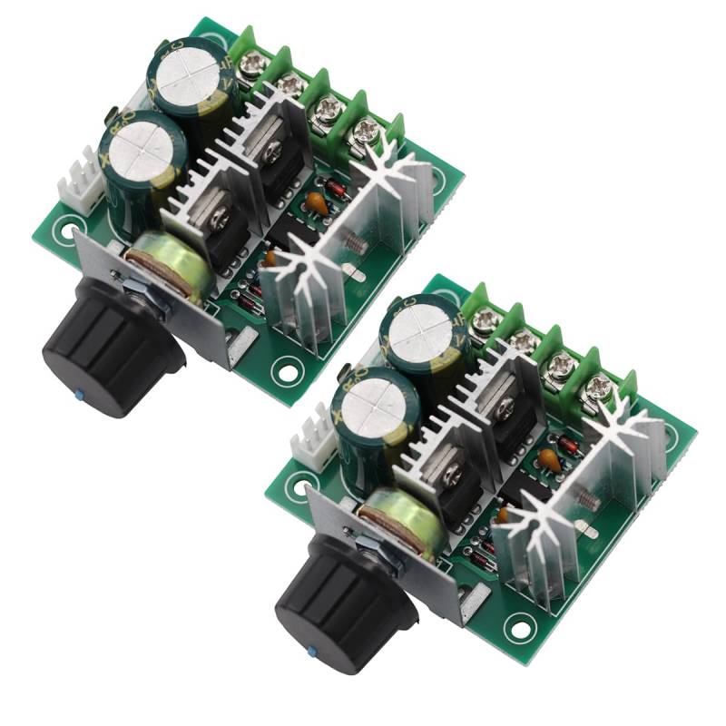 Heevhas 2PCS 12V-40V 10A PWM DC-Motordrehzahlregler Motor Speed Controller Module mit Drehknopf hoher Effizienz Variabler Drehzahlregler Regler mit Verpolungsschutz und Hochstromschutz von Heevhas