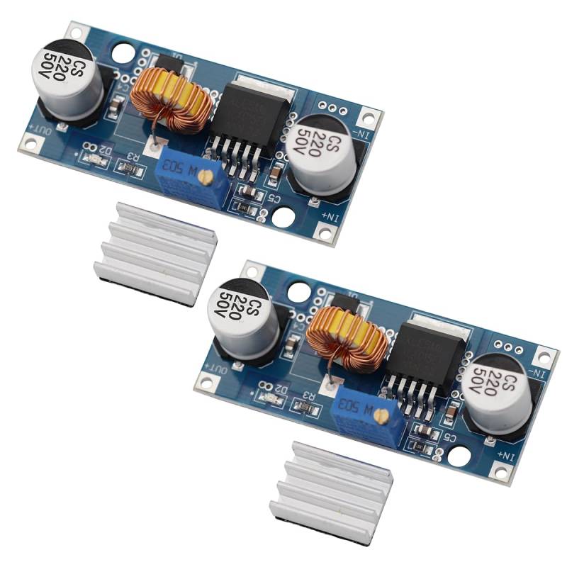 Heevhas 2PCS XL4015 DC-DC Step Down Buck Converter Modul 5A Einstellbar 1,25-36V Abwärtsmodul Buck Converter hohe Energie 96% mit Kühlkörper von Heevhas