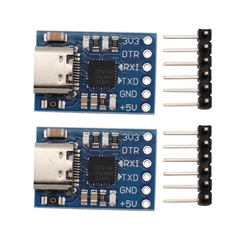 Heevhas CP2102 Type-C USB zu TTL UART Seriell Modul Serial Converter board 6 PIN Serial Converter Adapter STC Downloader (2 Stück) von Heevhas