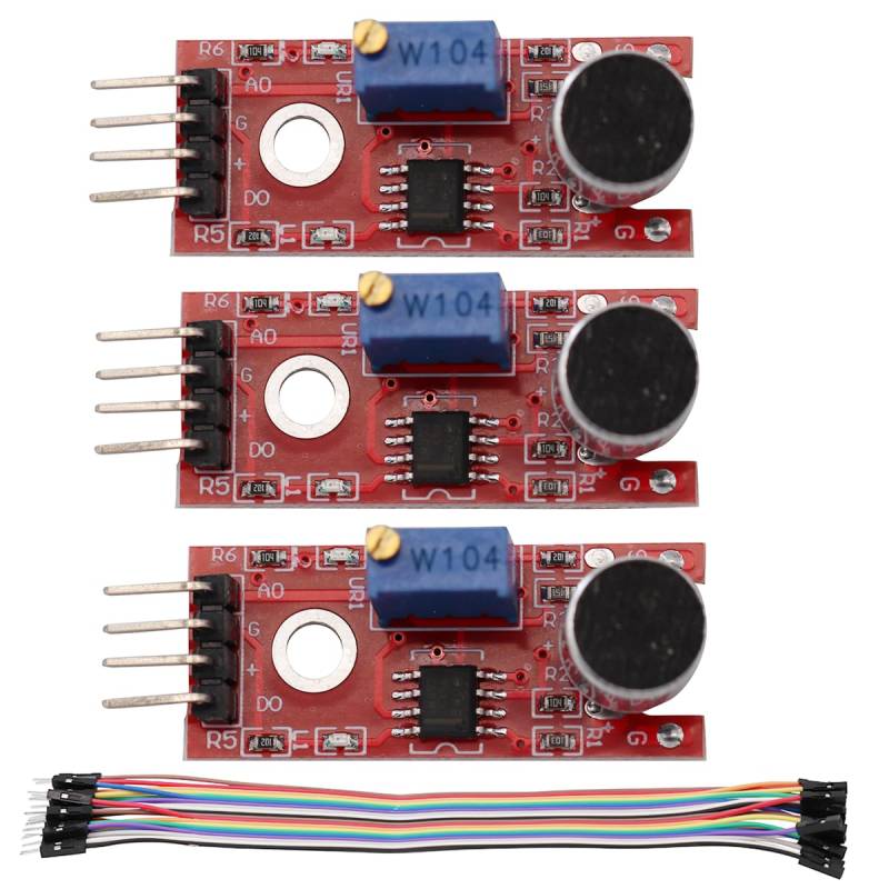 Heevhas KY-037 4 pin Spracherkennungssensormodul Tonerkennungsmodul Mikrofonsender für intelligentes Roboterauto Bausätze mit Kabel (3 Stück) von Heevhas