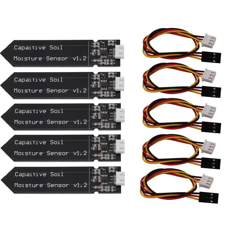 Heevhas Kapazitiver Bodenfeuchtigkeitssensor Korrosionsbeständig Feuchtigkeitserkennung Gartenbewässerung DIY (5 Stück) von Heevhas