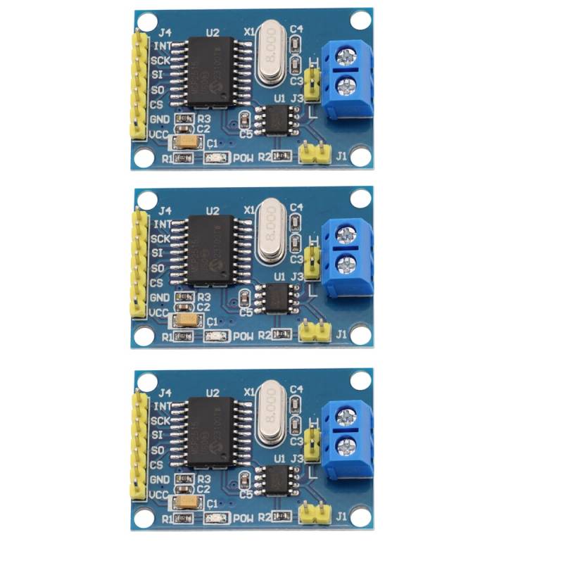 Heevhas MCP2515 CAN-Bus-Modul DC 5V TJA1050 Empfängermodul SPI-Controller-Schnittstellenkarte Verhaltenmodul (3 Stück) von Heevhas