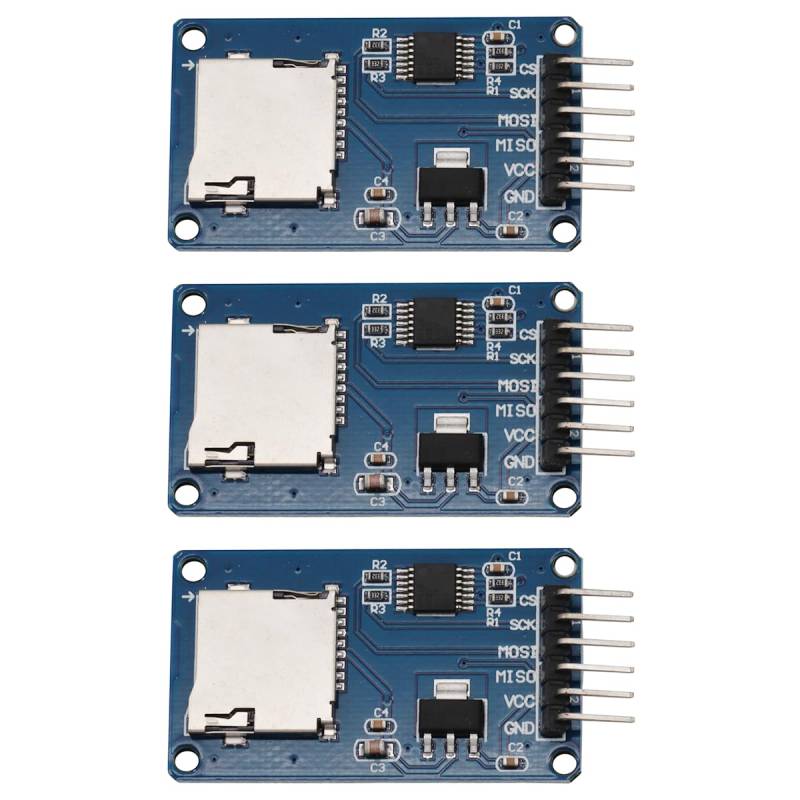 Heevhas Micro SD Kartenmodul 3.3V 5V mit SPI Schnittstelle Micro SD Speicherkartenleser Modul Micro SD Karten Adapter Modul mit Pegelumwandlungschip (3 Stück) von Heevhas